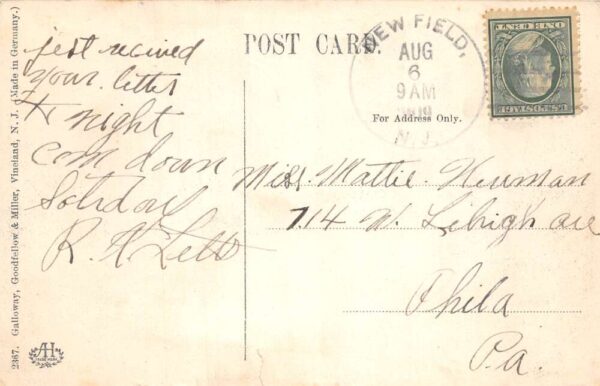 Vineland New Jersey Parvin's Lake Vintage Postcard AA98364 - Image 2