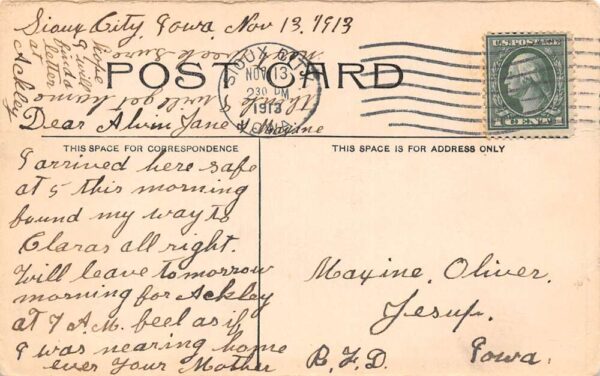 Chelsea South Dakota The Rogness Home, B/W Lithograph, Vintage Postcard U22384 - Image 2