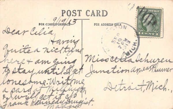 Millington Michigan Pretty Homes, Multi-View Lithograph, Vintage Postcard U22400 - Image 2