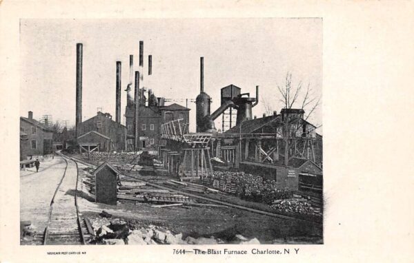 Charlotte New York The Blast Furnace, Undivided Back, Vintage Postcard U22415