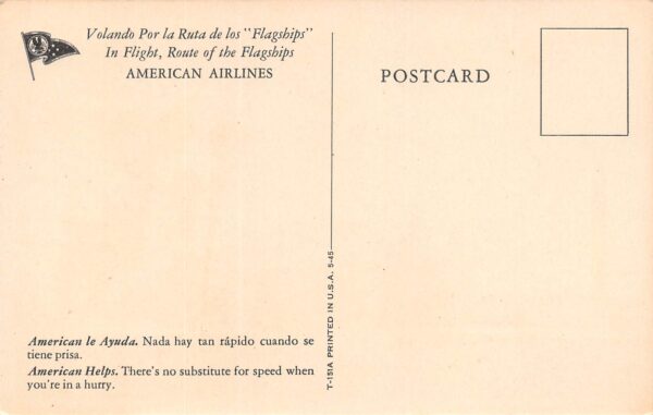 American Airlines, Soldiers In Front Of Plane Vintage Postcard U22512 - Image 2