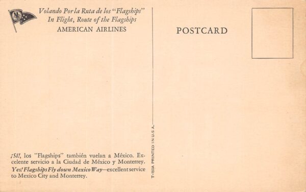 American Airlines, Passengers & Crew Seen With Plane Vintage Postcard U22521 - Image 2