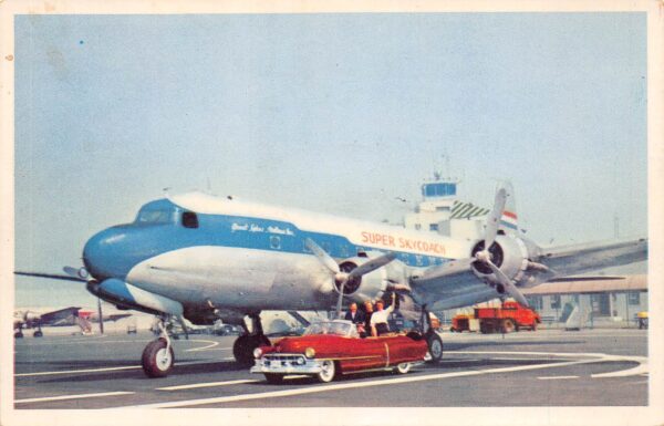 New York New York Fly Sky Coach, Deluxe Air Travel Plane, Vintage PC U22522
