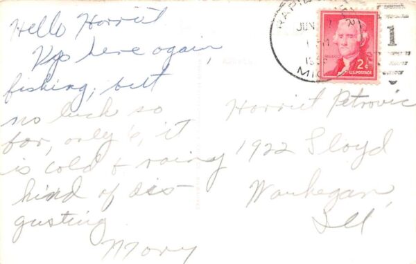 Rapid River Michigan Sall-Mar Court Texaco Real Photo Postcard AA98514 - Image 2