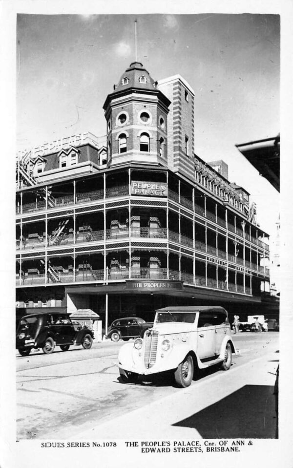 Brisbane Australia The Peoples Palace Street Scene Real Photo Postcard AA98570