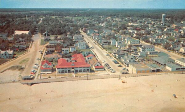 Rehoboth Beach Delaware Star of the Sea Hotel Birds Eye View Postcard AA90186