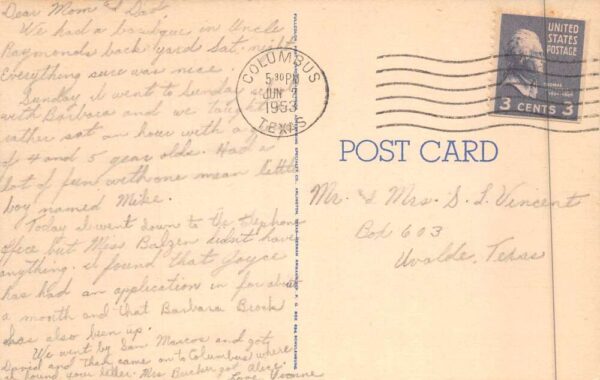 Schulenburg Texas Bob Adamcik's Cafe Linen Vintage Postcard AA90188 - Image 2