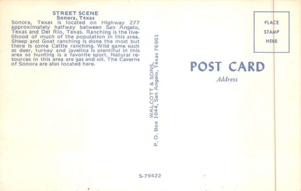 Sonora Texas Street Scene Business District Vintage Postcard AA90203 - Image 2
