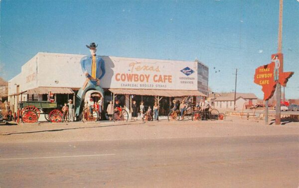 Dalhart Texas Cowboy Cafe Vintage Postcard AA90204