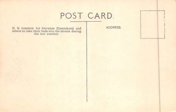 Calcutta India Durwans Asleep Vintage Postcard AA90220 - Image 2