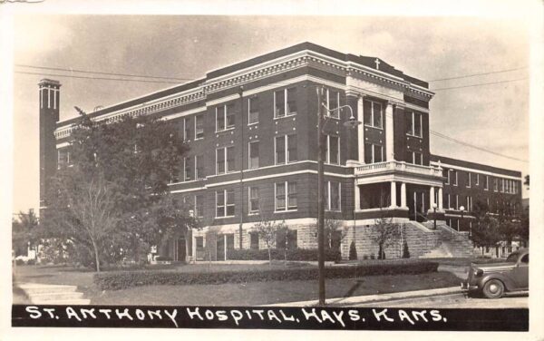 Hays Kansas St Anthony Hospital Real Photo Vintage Postcard AA90237
