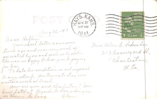 Hays Kansas St Josephs Church Real Photo Vintage Postcard AA90238 - Image 2