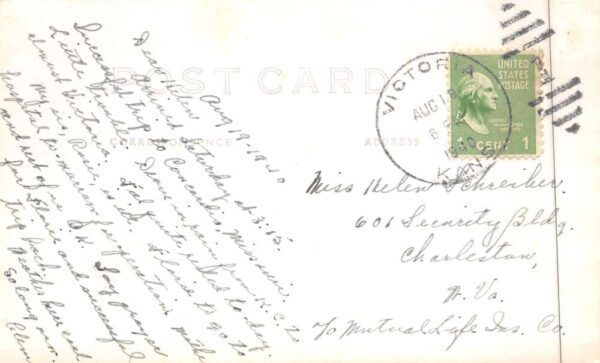 Victoria Kansas St Fidelis Church Birds Eye View Real Photo Postcard AA90239 - Image 2
