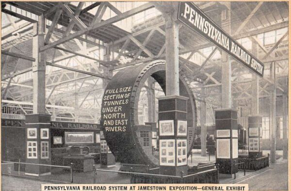 Jamestown Expo Pennsylvania Railroad System Exhibit Vintage Postcard AA90247