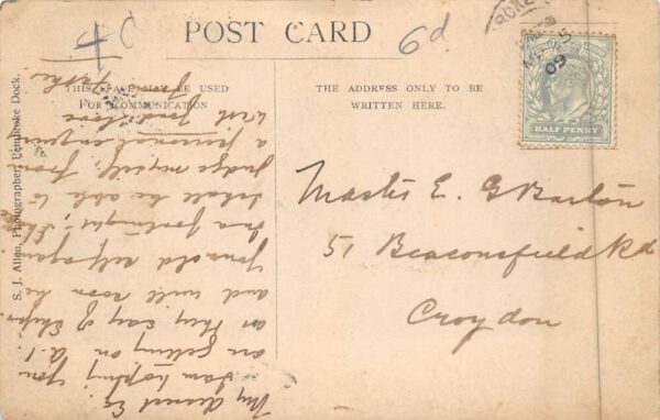 HMS Bellona Steamer Ship Real Photo Vintage Postcard AA90251 - Image 2