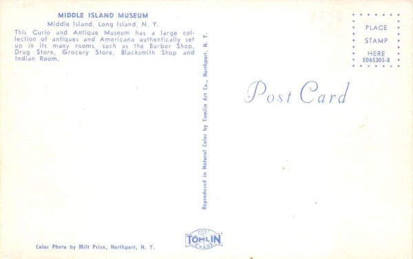 Middle Island Long Island New York Middle Island Museum Postcard AA90539 - Image 2