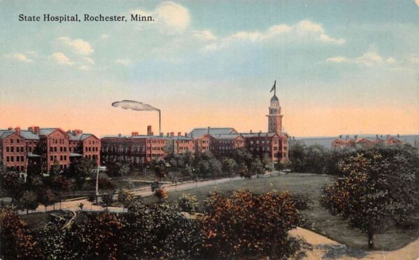 Rochester Minnesota State Hospital Birds Eye View Vintage Postcard AA90543