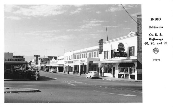 Indio California Drug Store Coke Sign Frasher Real Photo Postcard AA90558
