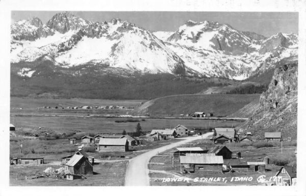 Lower Stanley Idaho Birds Eye View Real Photo Vintage Postcard AA90559