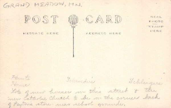 Grand Meadow Minnesota North Main Street Real Photo Vintage Postcard AA90577 - Image 2