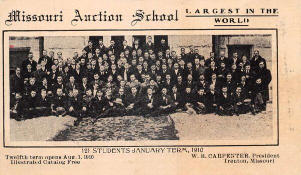 Trenton Missouri Auction School Students Vintage Non PC Back AA90585