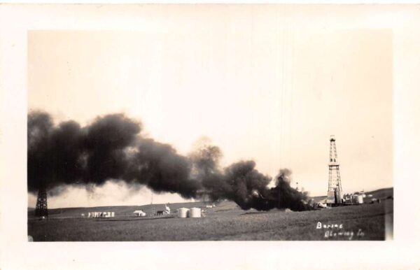 Canada Fire Disaster Oil Field Real Photo Vintage Postcard AA90586