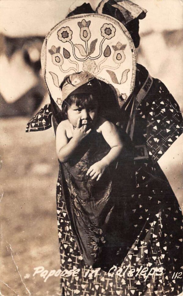 Caleleps Native American Indian Papoose Real Photo Vintage Postcard AA90594