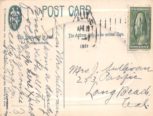 Visalin California Birds Eye View showing Court House Vintage Postcard AA90600 - Image 2