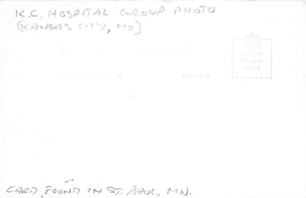 Kansas City Missouri KC Hospital Dismissal Class Real Photo Postcard AA90607 - Image 2