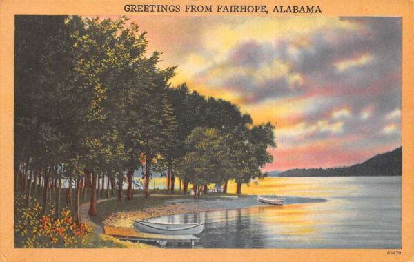 Fairhope Alabama Greetings Landscape Scenic View Vintage Postcard AA90622