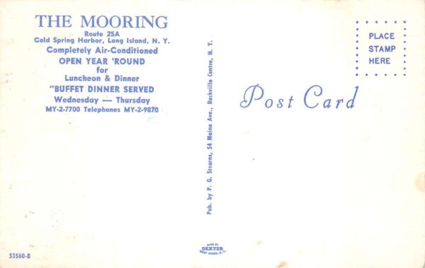 Cold Spring Harbor Long Island New York The Mooring Restaurant PC AA90629 - Image 2