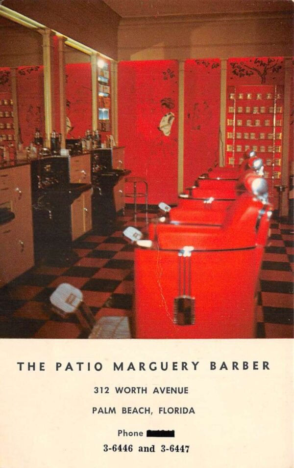 Palm Beach Florida The Patio Marguery Barber Barbershop Interior PC AA90630