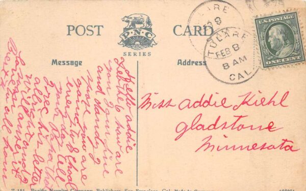Tulare California Public Library Vintage Postcard AA90640 - Image 2
