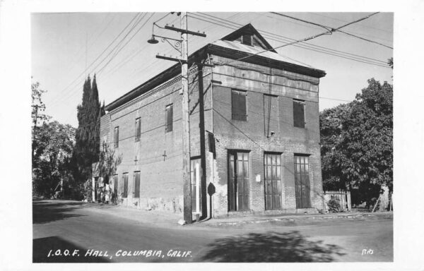 Columbia California IOOF Hall Real Photo Vintage Postcard AA90641