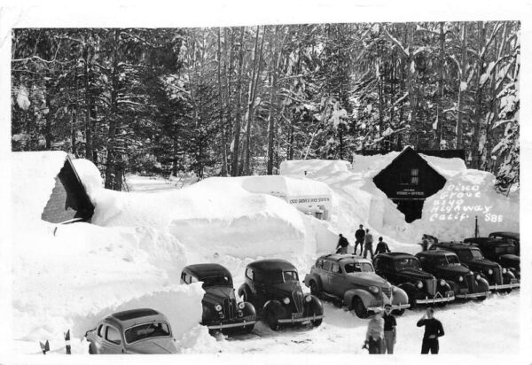 Cisco Grove California Service Station Heavy Snow Real Photo Postcard AA90645
