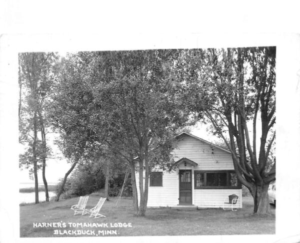 Blackduck Minnesota Harner's Tomahawk Lodge Real Photo Vintage Postcard AA90656