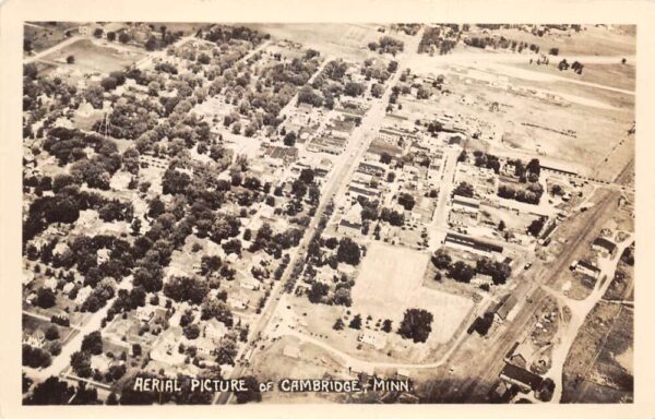 Cambridge Minnesota Aerial View Real Photo Vintage Postcard AA90661