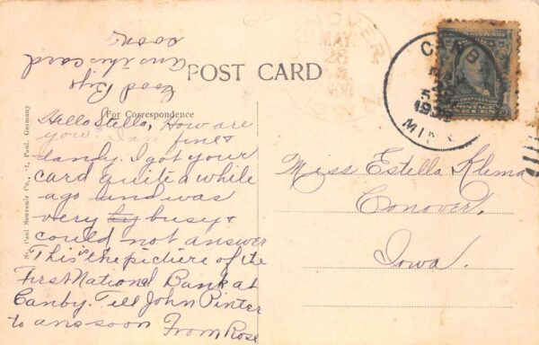 Canby Minnesota First National Bank Vintage Postcard AA90664 - Image 2