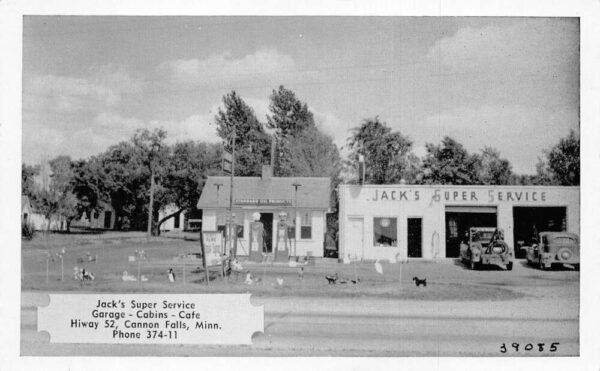 Cannon Falls Minnesota Jacks Super Service Vintage Postcard AA90665