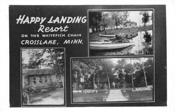 Crosslake Minnesota Happy Landing Resort Multiview Real Photo Postcard AA90666