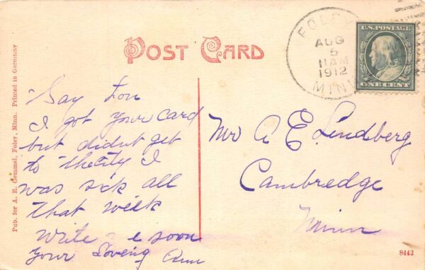 Foley Minnesota State Bank Vintage Postcard AA90667 - Image 2