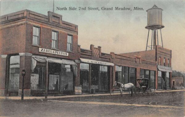 Grand Meadow Minnesota North Side 2nd Street Vintage Postcard AA90668