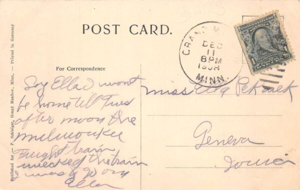 Grand Meadow Minnesota North Side 2nd Street Vintage Postcard AA90668 - Image 2