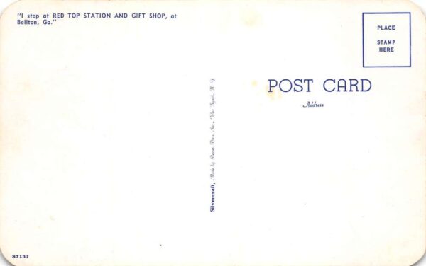 Belton Georgia Red Top Station and Gift Shop Vintage Postcard AA90671 - Image 2