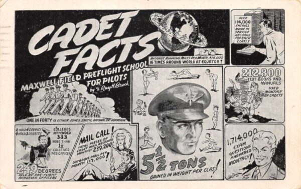 Maxwell Field Flight School Cadet Facts Military Greetings Postcard AA90698