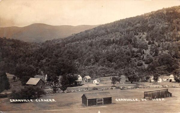 Granville Vermont Granville Corners Birds Eye View Real Photo Postcard AA90699