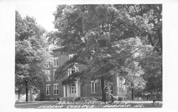 Eureka Illinois College Admin Bldg Real Photo Postcard AA90700