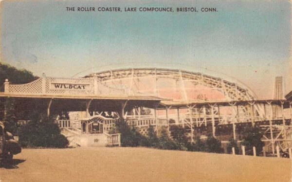 Bristol Connecticut Lake Compounce Roller Coaster Vintage Postcard AA90703
