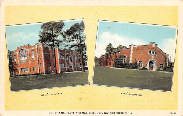 Natchitoches Louisiana State Normal College Girls and Boys Gym Postcard AA90705