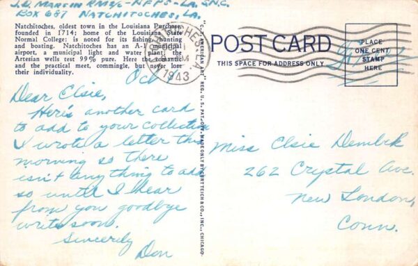 Natchitoches Louisiana State Normal College Girls and Boys Gym Postcard AA90705 - Image 2